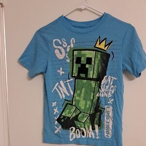 Minecraft Creeper Blue Kids T-Shirt